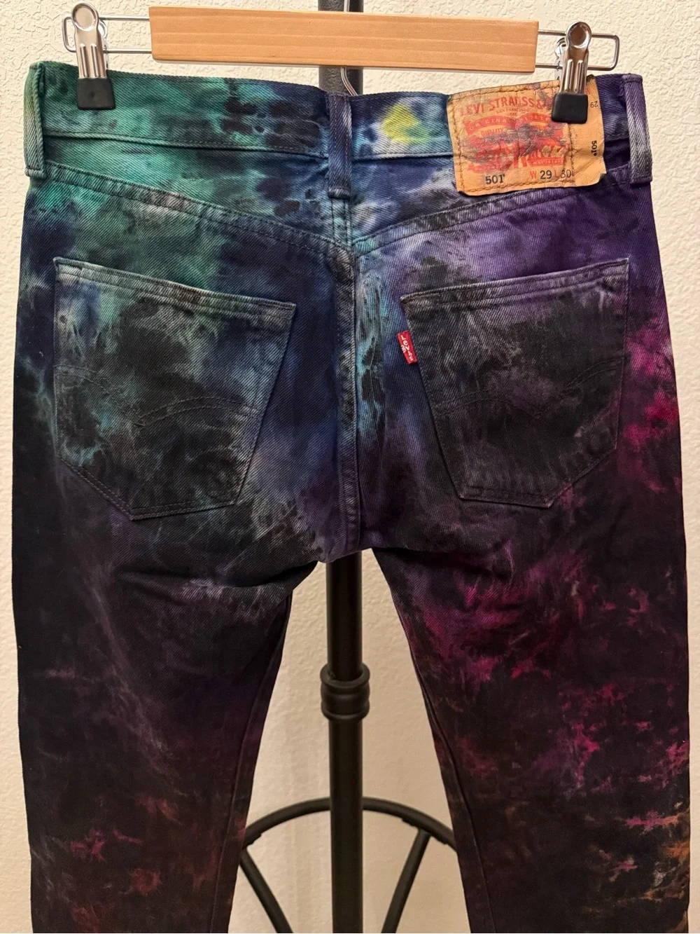 Vintage Levi's 501 button-flies Handcrafted Tie Dye Jeans Made in USA